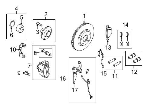 2013 Ford Transit Connect Brake Components Bearing Kit Diagram for 2T1Z-1215-C