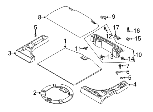 2021 Ford Escape Interior Trim - Rear Body Insulator Nut Diagram for -W716495-SS3JA