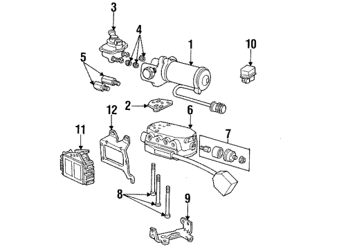 1993 Ford Crown Victoria Anti-Lock Brakes Rear Speed Sensor Diagram for F1VY-2C190-AA