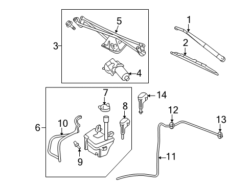 2010 Ford Explorer Sport Trac Wiper & Washer Components Washer Reservoir Diagram for 8A2Z-17618-A