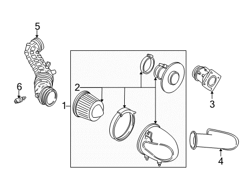 2004 Ford Mustang Filters Air Cleaner Assembly Diagram for 2R3Z-9600-AA