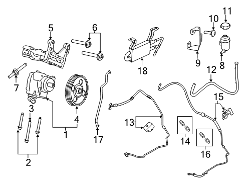 2016 Ford Transit-350 P/S Pump & Hoses, Steering Gear & Linkage Power Steering Suction Hose Diagram for CK4Z-3691-A