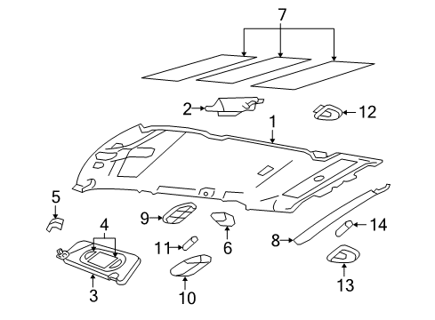 2009 Ford Explorer Interior Trim - Roof Sunvisor Diagram for 8L2Z-7804105-AB
