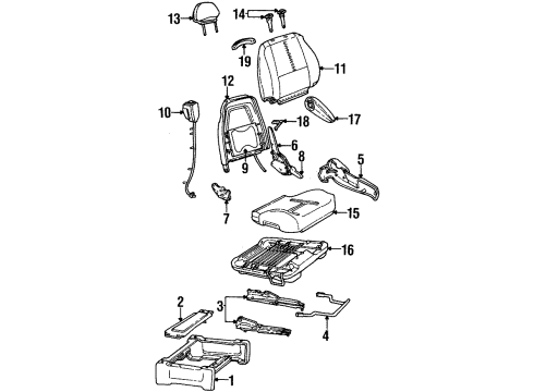 2002 Ford Windstar Front Seat Components Switch Assembly Diagram for XF2Z-14C715-AA