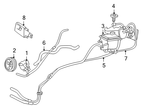 2004 Ford Excursion P/S Pump & Hoses, Steering Gear & Linkage Pressure Hose Diagram for 3C3Z-3A719-FA