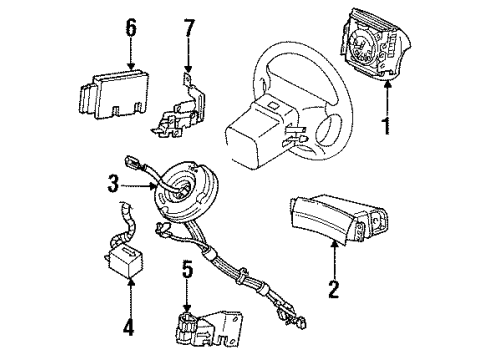1998 Lincoln Mark VIII Air Bag Components Diagnostic Unit Diagram for F5TZ-14B056-B