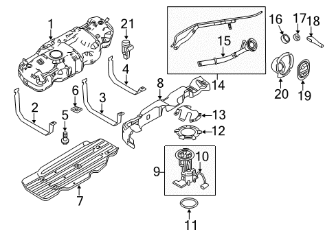 2010 Ford Expedition Fuel System Components Filler Pipe Diagram for AL1Z-9047-A