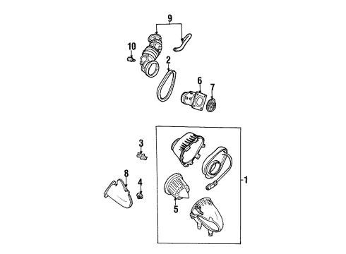 1998 Ford Mustang Powertrain Control Air Cleaner Diagram for F8ZZ9600BA
