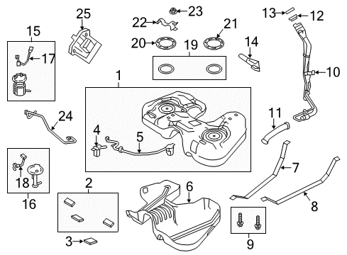 2014 Ford Taurus Fuel Supply Fuel Pump Diagram for AA5Z-9350-A