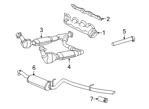 2008 Lincoln Mark LT Exhaust Components Converter Diagram for 8L3Z-5E212-F