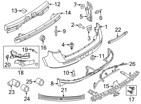 2015 Lincoln MKX Parking Aid Tail Lamp Grommet Diagram for YL8Z-13A457-AA