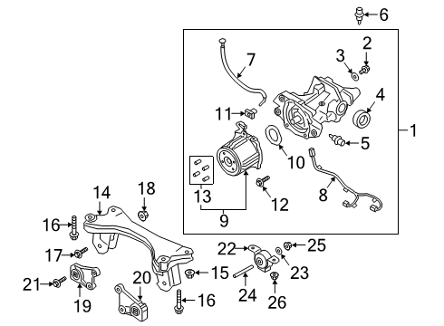 2020 Mazda 3 Axle & Differential - Rear Drain Plug Seal Diagram for -99564-1800
