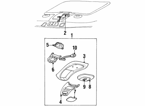 2001 Mercury Mountaineer Moonroof Lamp Assembly Diagram for F67Z-13776-CA