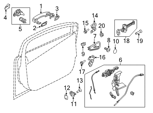 2018 Ford Focus Front Door Handle, Outside Diagram for F1EZ-9922666-AD