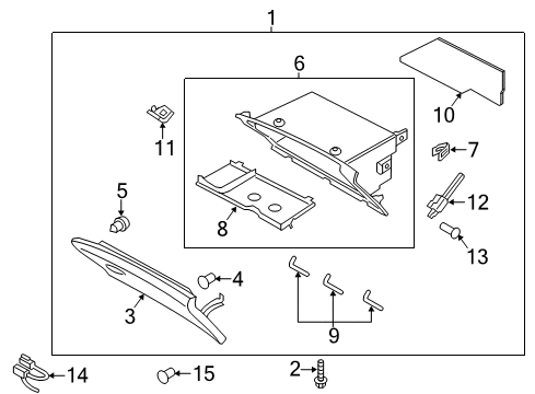 2017 Lincoln MKZ Glove Box Hinge Diagram for DS7Z-1706056-A