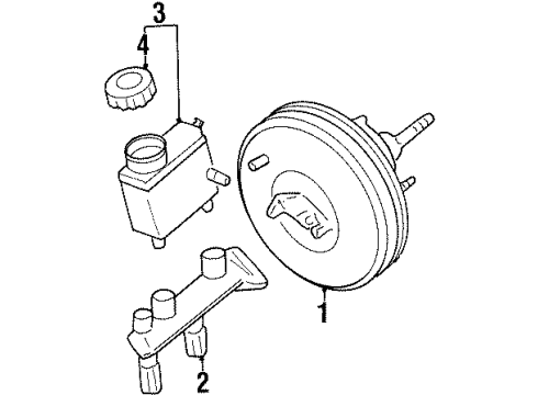 2000 Lincoln Navigator Dash Panel Components Master Cylinder Diagram for YL1Z-2140-AC