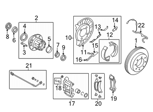 2019 Ford E-350 Super Duty Brake Components Front Pads Diagram for 8C2Z-2001-C