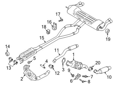 2018 Ford Fusion Exhaust Components Catalytic Converter Diagram for DG9Z-5E212-J
