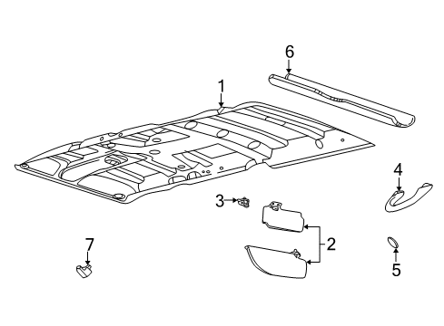 2001 Ford Excursion Interior Trim - Roof Grip Handle Cover Diagram for YC3Z-7831459-AAC