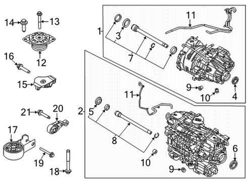 2021 Ford Mustang Mach-E Traction Motor Components Upper Support Bolt Diagram for -W716256-S439