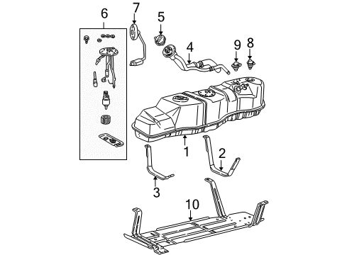 2004 Ford F-150 Heritage Fuel System Components Support Strap Diagram for F65Z-9054-EB