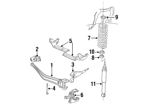1993 Ford Ranger Front Suspension Components, Stabilizer Bar Radius Arm Bolt Diagram for -390386-S2