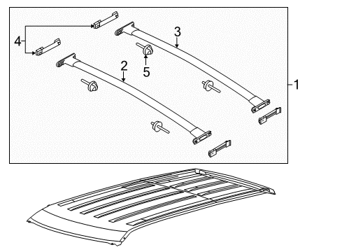 2012 Ford Explorer Luggage Carrier Roof Rack Diagram for BB5Z-7855100-AA