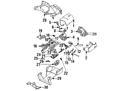 1994 Mercury Sable Switches Lower Column Cover Diagram for F2AZ-3530-A