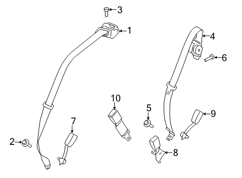 2016 Lincoln MKC Seat Belt Crossmember Bolt Diagram for -W714302-S424