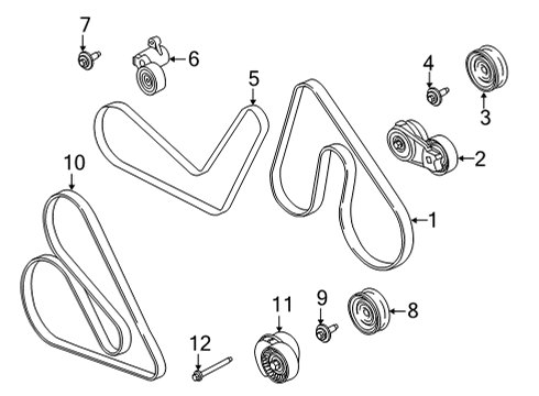 2021 Ford F-150 Belts & Pulleys Serpentine Tensioner Diagram for BR3Z-6B209-H
