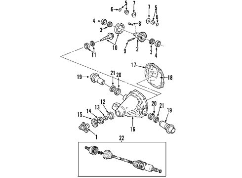 2003 Ford Thunderbird Rear Axle, Axle Shafts & Joints, Differential, Propeller Shaft Shaft Assembly Diagram for 2W6Z-4R602-A