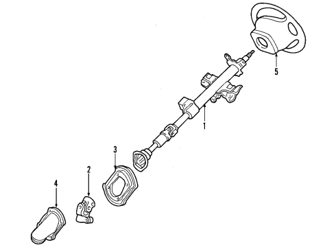 2007 Ford Escape Steering Column & Wheel, Steering Gear & Linkage Column Assembly Diagram for 5L8Z-3524-AA
