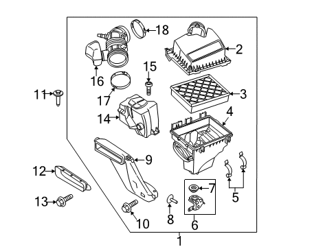 2016 Ford Edge Air Intake Air Inlet Assembly Diagram for F2GZ-9B659-C