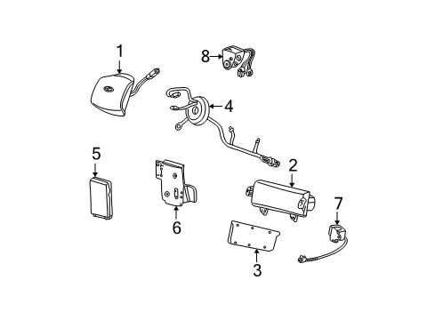 2005 Ford F-250 Super Duty Air Bag Components Clock Spring Diagram for 5C3Z-14A664-AA