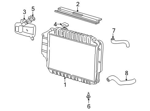 2005 Ford E-350 Super Duty Radiator & Components Reservoir Tank Diagram for 4C2Z-8A080-AA