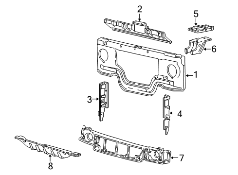 1999 Ford E-150 Econoline Radiator Support Upper Deflector Diagram for F7UZ-19E672-BA