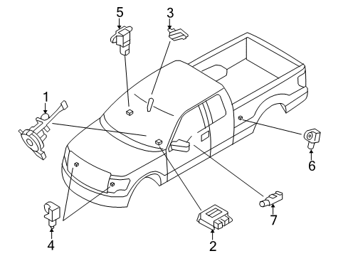 2014 Ford F-150 Air Bag Components Front Sensor Diagram for AL3Z-14B004-A