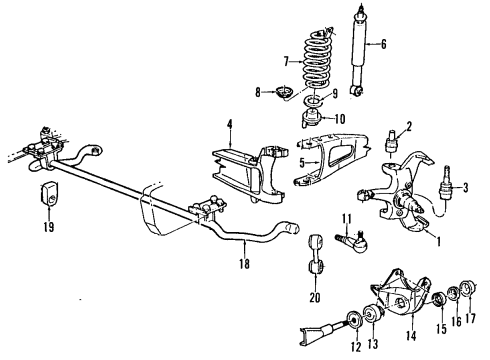 1995 Ford F-250 Front Suspension Components, Stabilizer Bar & Components Spacer Diagram for E5TZ-3B244-A