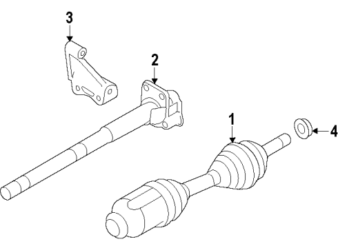 2011 Lincoln MKT Front Axle Shafts & Joints, Drive Axles Axle Assembly Diagram for CA8Z-3B436-C