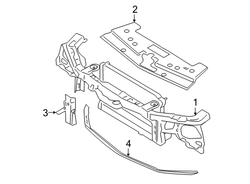 2007 Ford Mustang Radiator Support Lower Deflector Diagram for 5R3Z-8349-BA