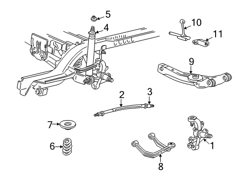 2005 Ford Taurus Rear Suspension Components, Stabilizer Bar Lower Control Arm Diagram for 1F1Z-5A649-LW