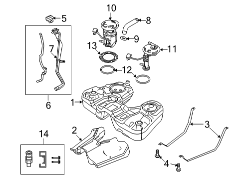 2008 Ford Taurus X Fuel Supply Filler Hose Diagram for 8A4Z-9047-A