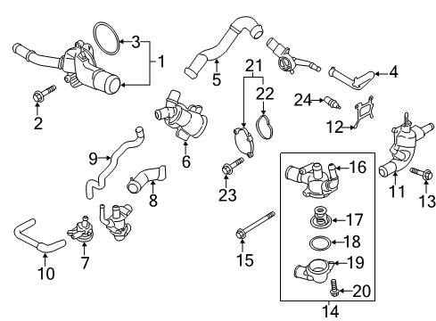 2013 Ford C-Max Powertrain Control Water Pump Assembly Diagram for DS7Z-8501-C