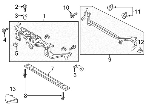 2018 Lincoln MKZ Radiator Support Lower Tie Bar Diagram for GP5Z-16138-A
