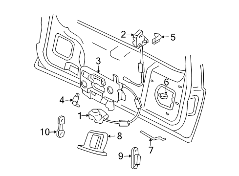 2003 Lincoln Aviator Glass & Hardware - Back Glass Control Assembly Diagram for 2C5Z-7843170-AA
