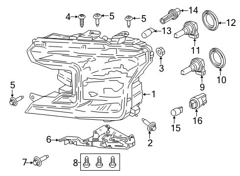 2019 Ford F-150 Bulbs Tail Lamp Assembly Nut Diagram for -W711079-S300