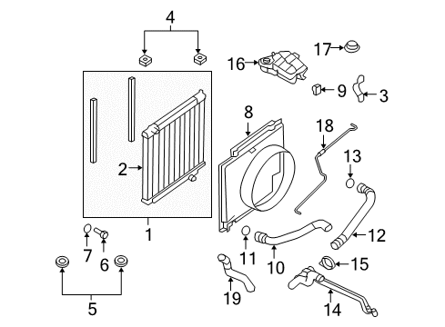 2008 Ford F-350 Super Duty Radiator & Components Overflow Hose Diagram for 8C3Z-8075-D