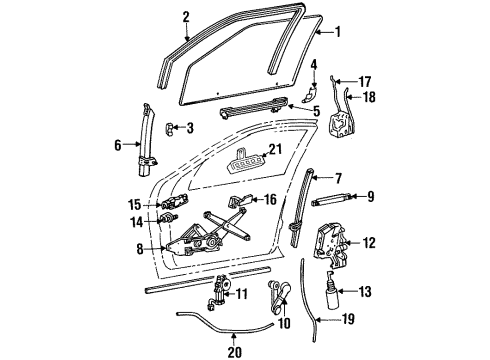 1993 Ford Taurus Front Door Window Switch Diagram for F2DZ-14529-A