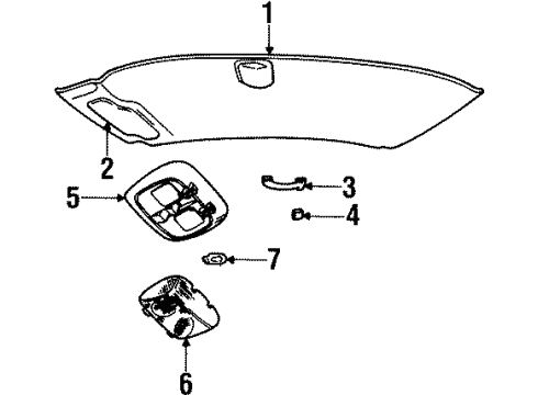 1995 Mercury Grand Marquis Interior Trim - Roof Dome Lamp Assembly Diagram for F5AZ13776C