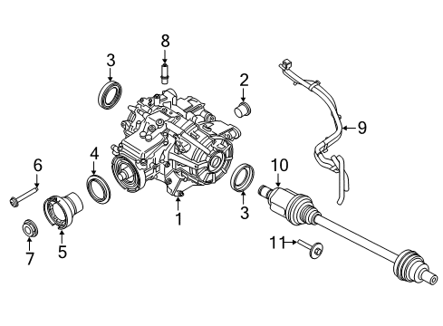 2018 Ford Focus Axle & Differential - Rear Flange Lock Nut Diagram for G1FZ-00811-A